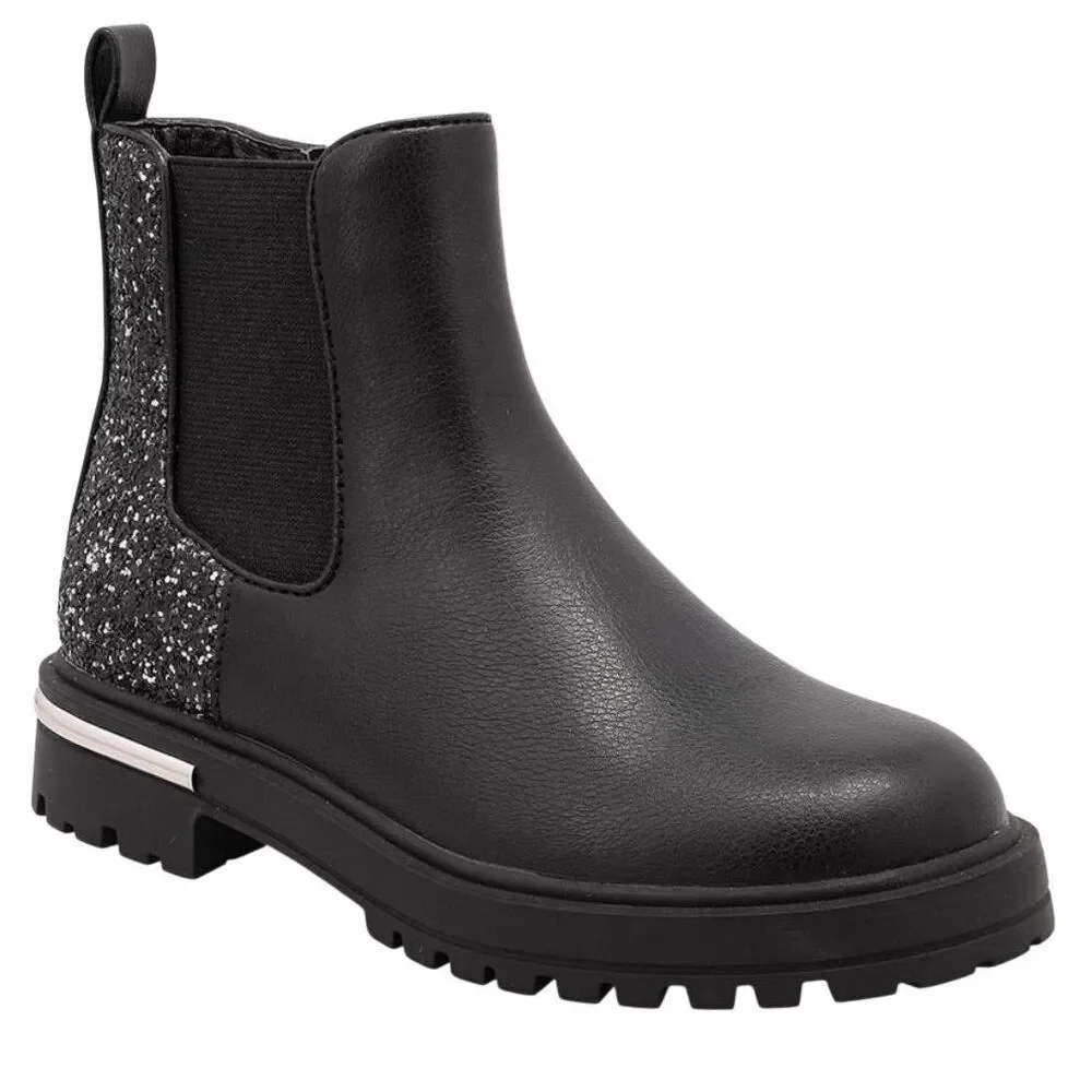 Mia Youth Girls'‎ Becke Chelsea Boot Size 5 Glitter Pull On Style NEW